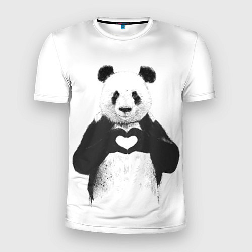 Мужская спорт-футболка Panda Love / 3D-принт – фото 1