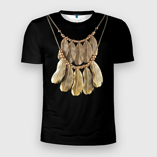 Мужская спорт-футболка Золотые перья / 3D-принт – фото 1