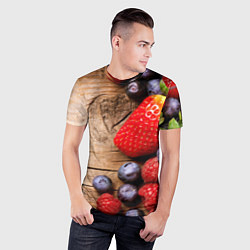 Футболка спортивная мужская Ягодный микс, цвет: 3D-принт — фото 2