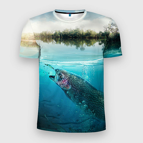 Мужская спорт-футболка Рыбалка на спиннинг / 3D-принт – фото 1