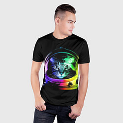 Футболка спортивная мужская Кот космонавт, цвет: 3D-принт — фото 2