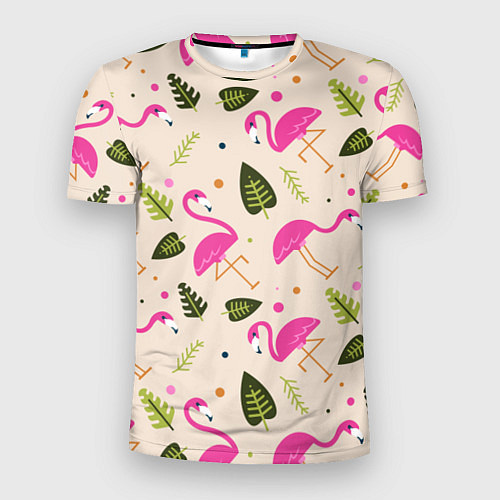 Мужская спорт-футболка Нежный фламинго / 3D-принт – фото 1