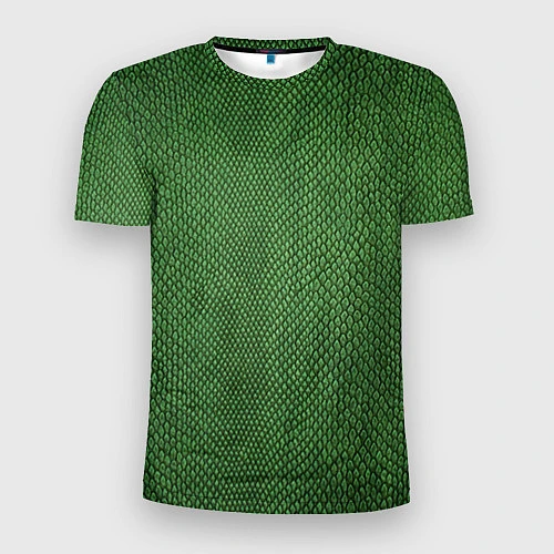 Мужская спорт-футболка Змеиная зеленая кожа / 3D-принт – фото 1