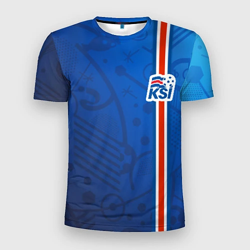 Мужская спорт-футболка Сборная Исландии по футболу / 3D-принт – фото 1