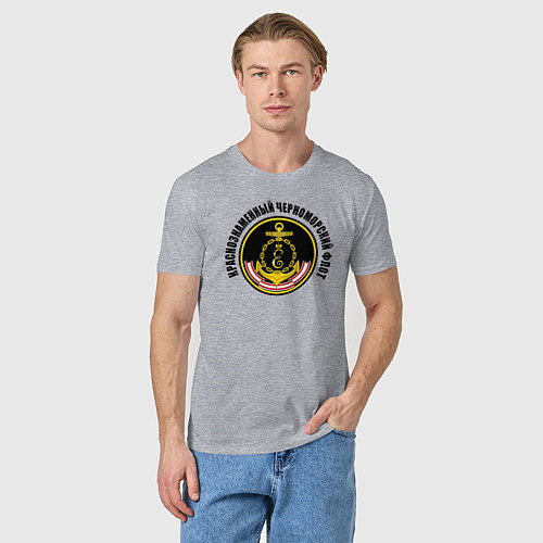 Мужская футболка Краснознам черноморский флот / Меланж – фото 3