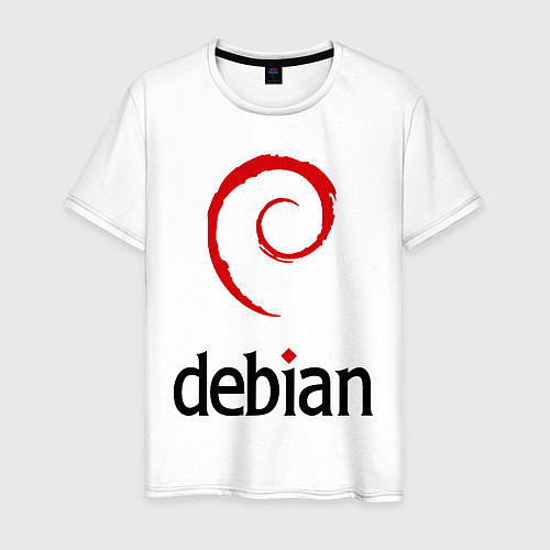 Мужская футболка Debian / Белый – фото 1