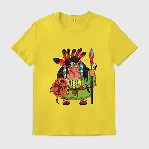 Мужская футболка Забавные Индейцы 8 / Желтый – фото 1