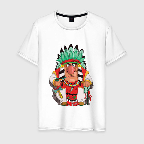 Мужская футболка Забавные Индейцы 12 / Белый – фото 1