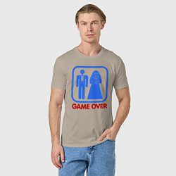 Футболка хлопковая мужская Game over, цвет: миндальный — фото 2