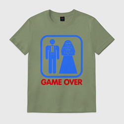 Футболка хлопковая мужская Game over, цвет: авокадо