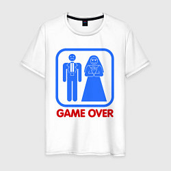 Футболка хлопковая мужская Game over, цвет: белый