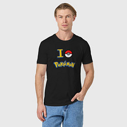 Футболка хлопковая мужская Покемон I love pokemon, цвет: черный — фото 2