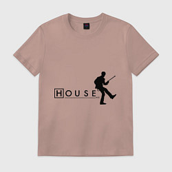 Футболка хлопковая мужская House MD, цвет: пыльно-розовый