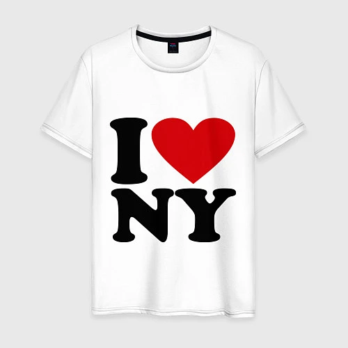 Мужская футболка I love NY / Белый – фото 1