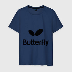 Футболка хлопковая мужская Butterfly Logo, цвет: тёмно-синий