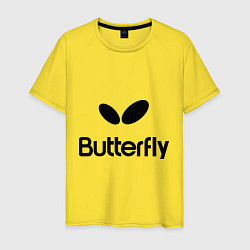 Футболка хлопковая мужская Butterfly Logo, цвет: желтый