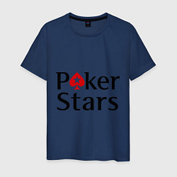 Футболка хлопковая мужская Poker Stars, цвет: тёмно-синий