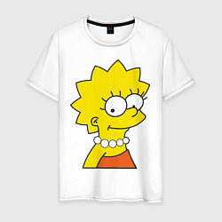 Футболка хлопковая мужская Lisa Simpson, цвет: белый