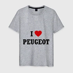 Футболка хлопковая мужская I love Peugeot, цвет: меланж