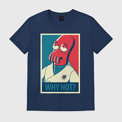 Футболка хлопковая мужская Zoidberg: Why not?, цвет: тёмно-синий