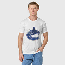 Футболка хлопковая мужская Vancouver Canucks, цвет: белый — фото 2