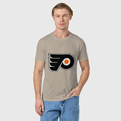 Футболка хлопковая мужская Philadelphia Flyers, цвет: миндальный — фото 2