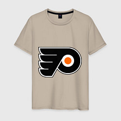 Футболка хлопковая мужская Philadelphia Flyers, цвет: миндальный