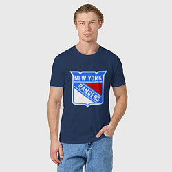 Футболка хлопковая мужская New York Rangers, цвет: тёмно-синий — фото 2