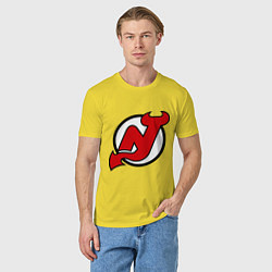 Футболка хлопковая мужская New Jersey Devils, цвет: желтый — фото 2