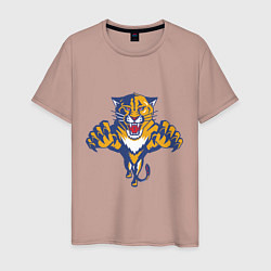 Футболка хлопковая мужская Florida Panthers, цвет: пыльно-розовый