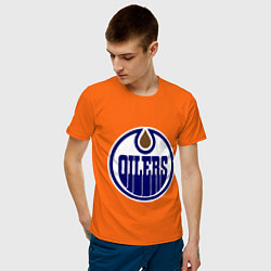 Футболка хлопковая мужская Edmonton Oilers цвета оранжевый — фото 2