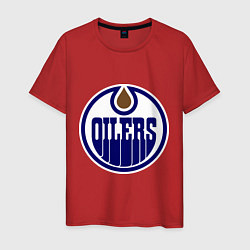 Футболка хлопковая мужская Edmonton Oilers, цвет: красный