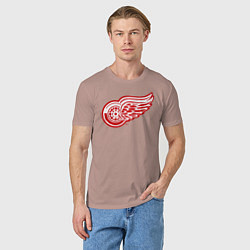 Футболка хлопковая мужская Detroit Red Wings, цвет: пыльно-розовый — фото 2