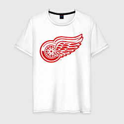 Футболка хлопковая мужская Detroit Red Wings, цвет: белый