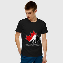 Футболка хлопковая мужская Canada цвета черный — фото 2