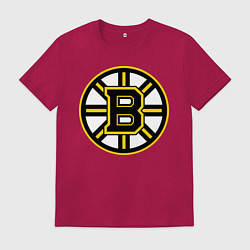 Футболка хлопковая мужская Boston Bruins, цвет: маджента