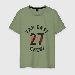 Футболка хлопковая мужская Far East 27 Crew, цвет: авокадо