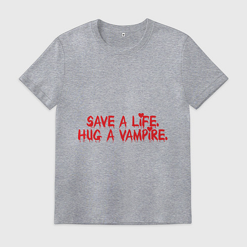 Мужская футболка Hug a vampire / Меланж – фото 1