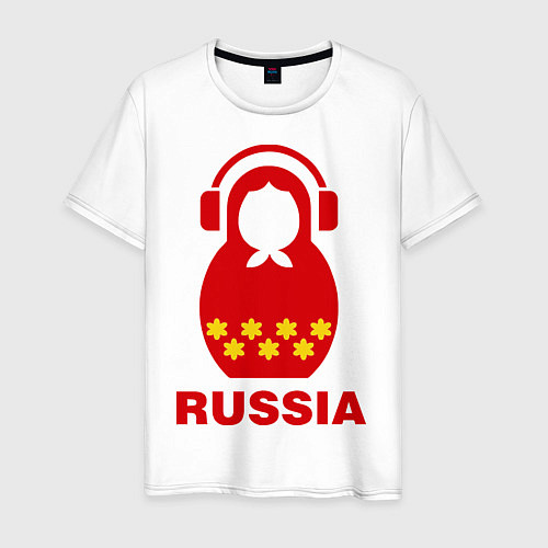 Мужская футболка Russia dj / Белый – фото 1
