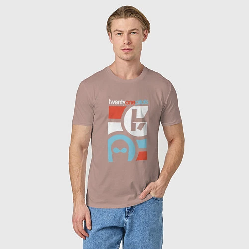 Мужская футболка Twenty One Pilots / Пыльно-розовый – фото 3