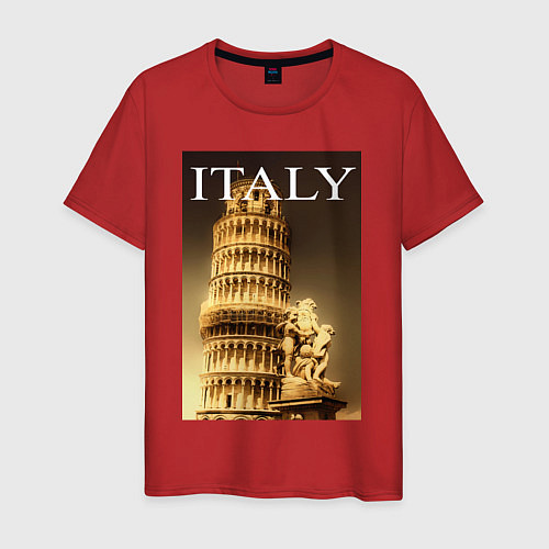 Мужская футболка Leaning tower of Pisa / Красный – фото 1