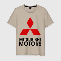 Футболка хлопковая мужская Mitsubishi, цвет: миндальный