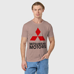 Футболка хлопковая мужская Mitsubishi, цвет: пыльно-розовый — фото 2