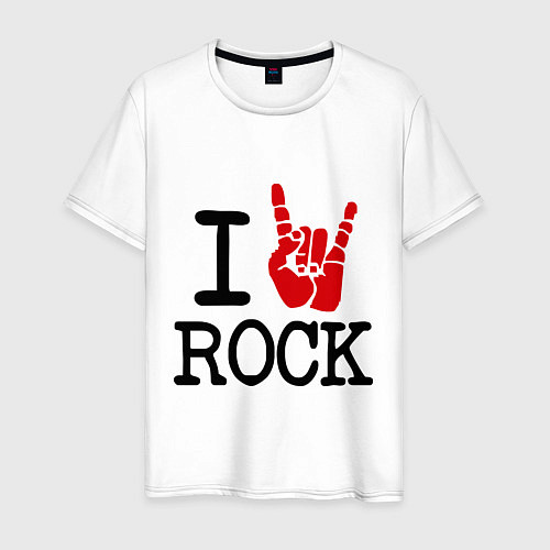 Мужская футболка I love rock / Белый – фото 1