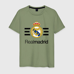 Футболка хлопковая мужская Real Madrid Lines, цвет: авокадо