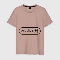 Футболка хлопковая мужская Prodigy лого с муравьем, цвет: пыльно-розовый