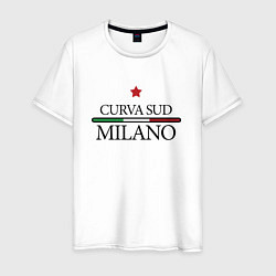 Футболка хлопковая мужская Curva Sud: Milano FC, цвет: белый