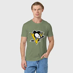 Футболка хлопковая мужская Pittsburgh Penguins: Malkin 71, цвет: авокадо — фото 2