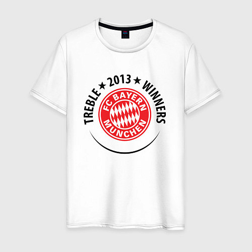 Мужская футболка FC Bayern: Treble Winners / Белый – фото 1