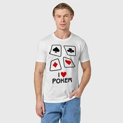 Футболка хлопковая мужская I love poker, цвет: белый — фото 2